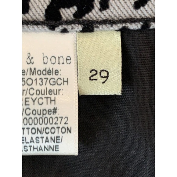 Rag & Bone Hana Women’s Gray Velvet Cheetah Cropped High Rise NEW Size 29 - Picture 7 of 13